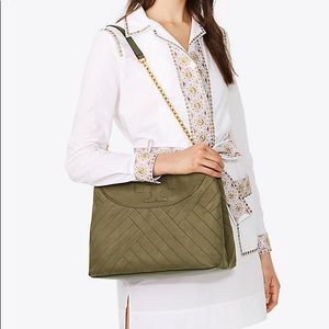 NEW Tory Burch Alexa Suede Shoulder Bag